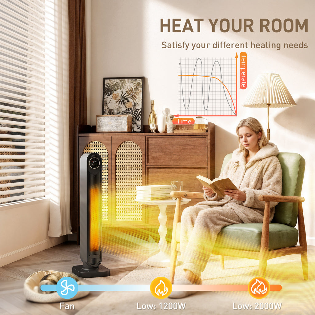 PTC Ceramic Tower Heater 2000W