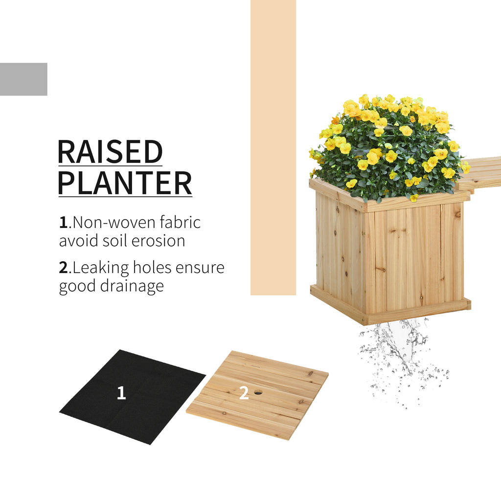 Garden Bench with 2 Planters