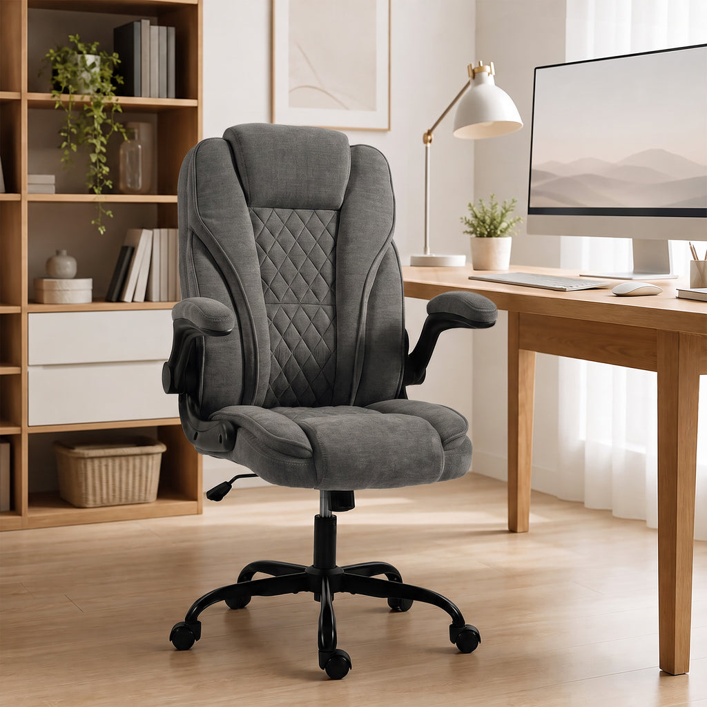 Ergonomic office chair with pocket springs and flip-up armrests