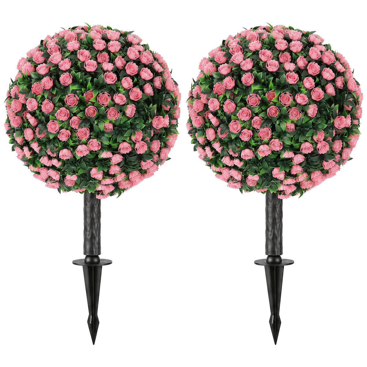 Artificial Rose Topiary 55cm, 2-Pack