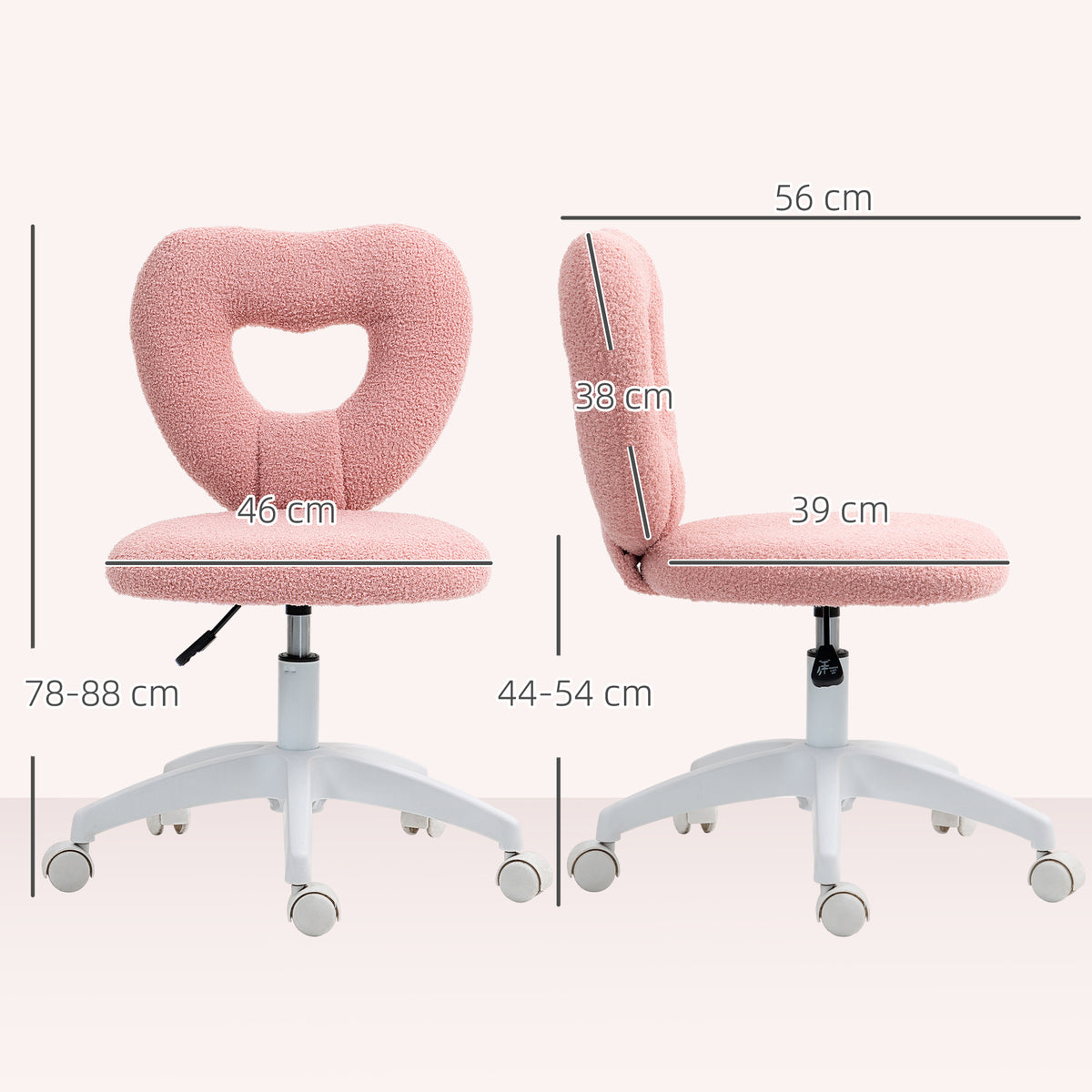 Heart-Back Swivel Desk Chair
