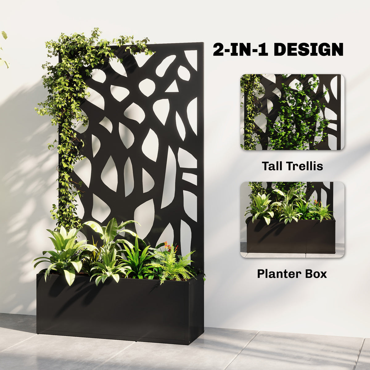 Metal Planter with Trellis