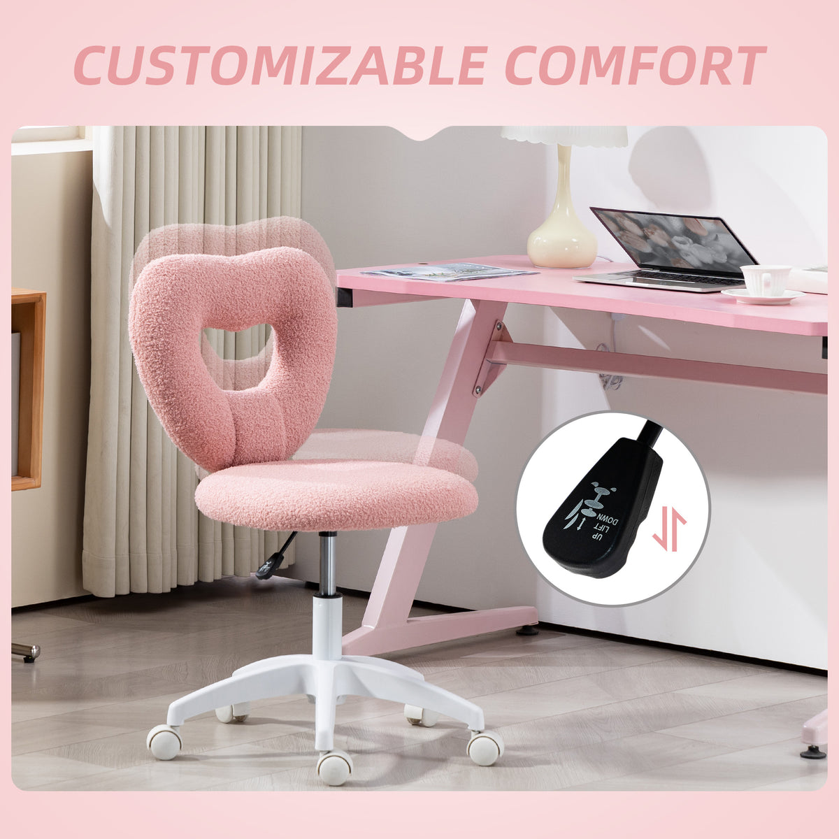 Heart-Back Swivel Desk Chair