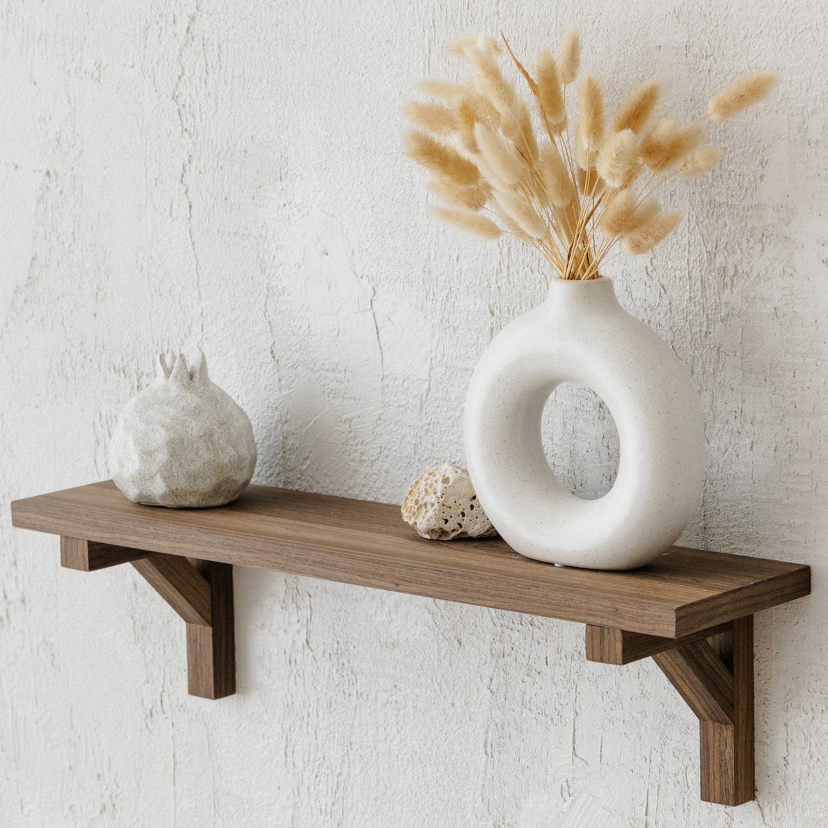 Walnut floating wall shelf - view 5