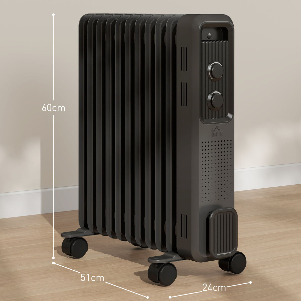 Oil Filled Radiator 2500W Grey