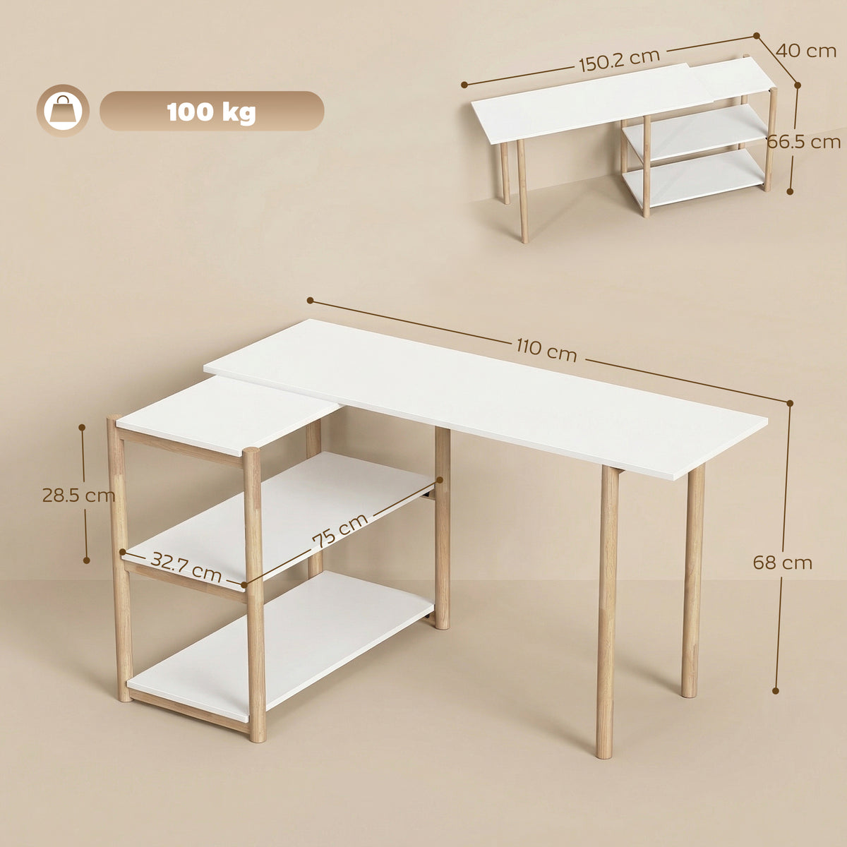 Rotating L-Shaped Desk