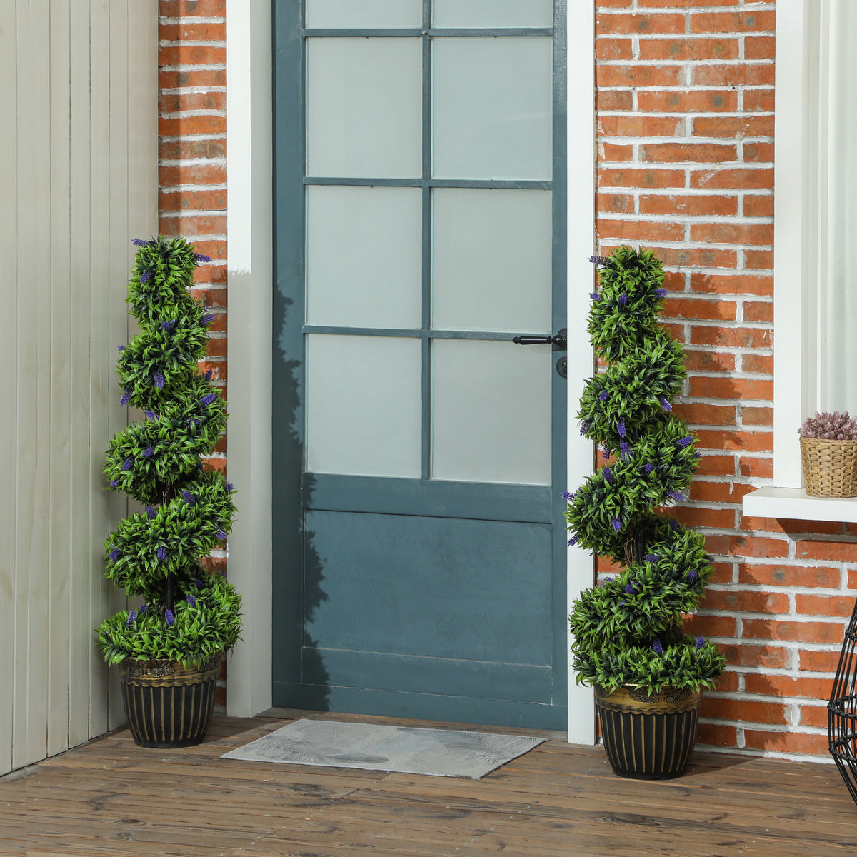 Artificial Lavender Spiral Trees 115cm, Set of 2