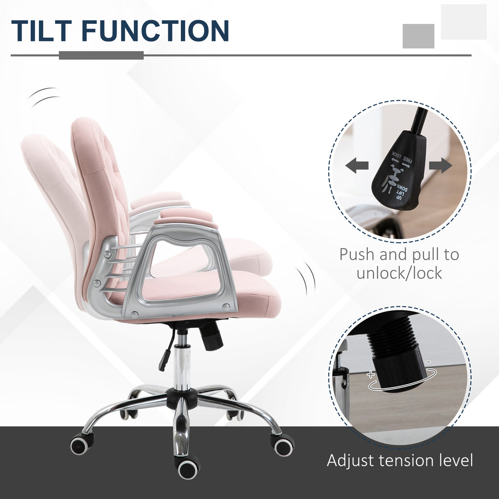 Velvet Diamante Desk Chair