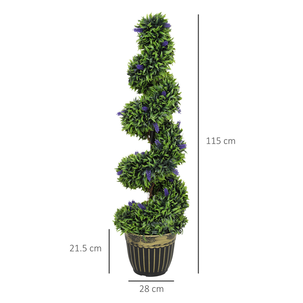 Artificial Lavender Spiral Trees 115cm, Set of 2