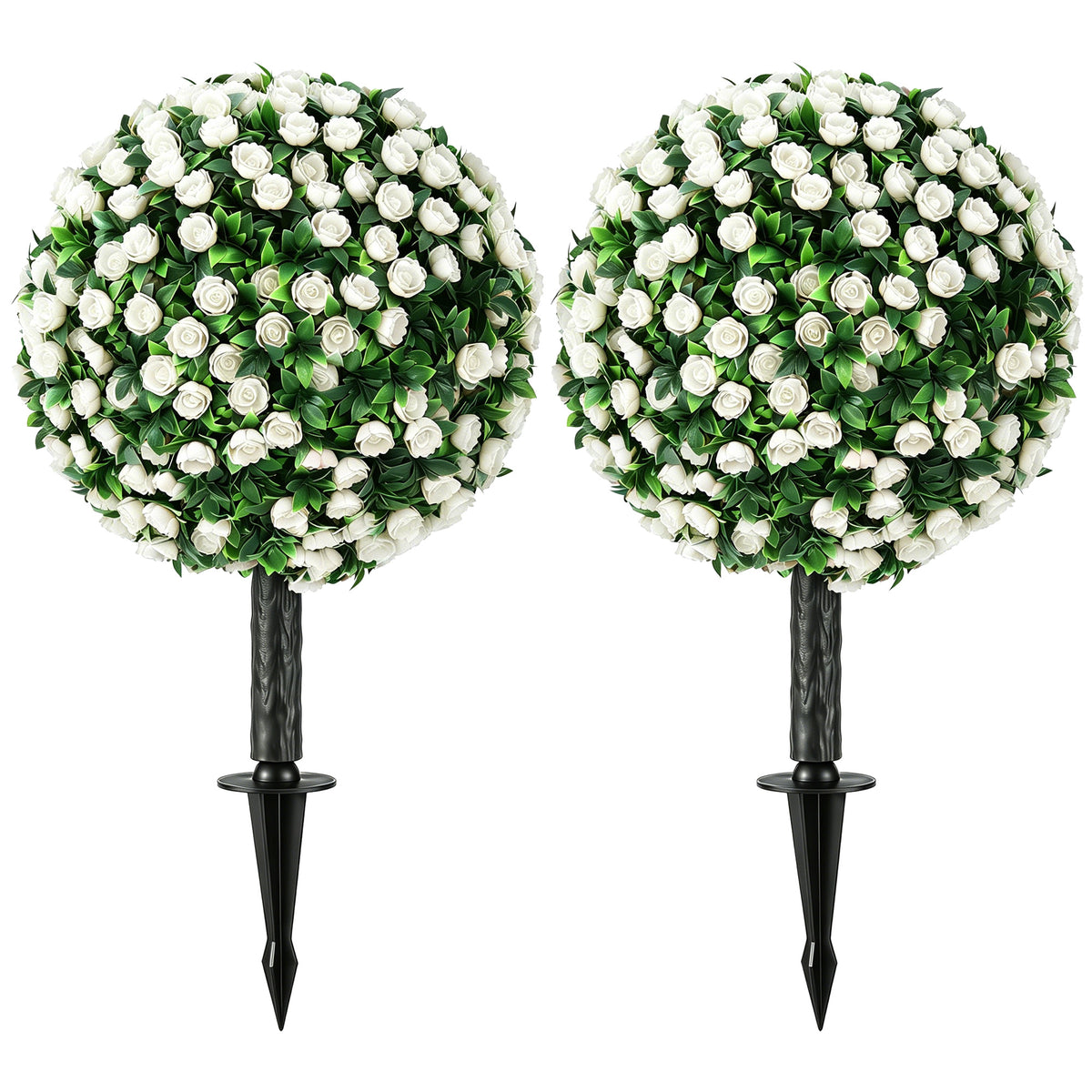Artificial Rose Topiary 55cm, 2-Pack