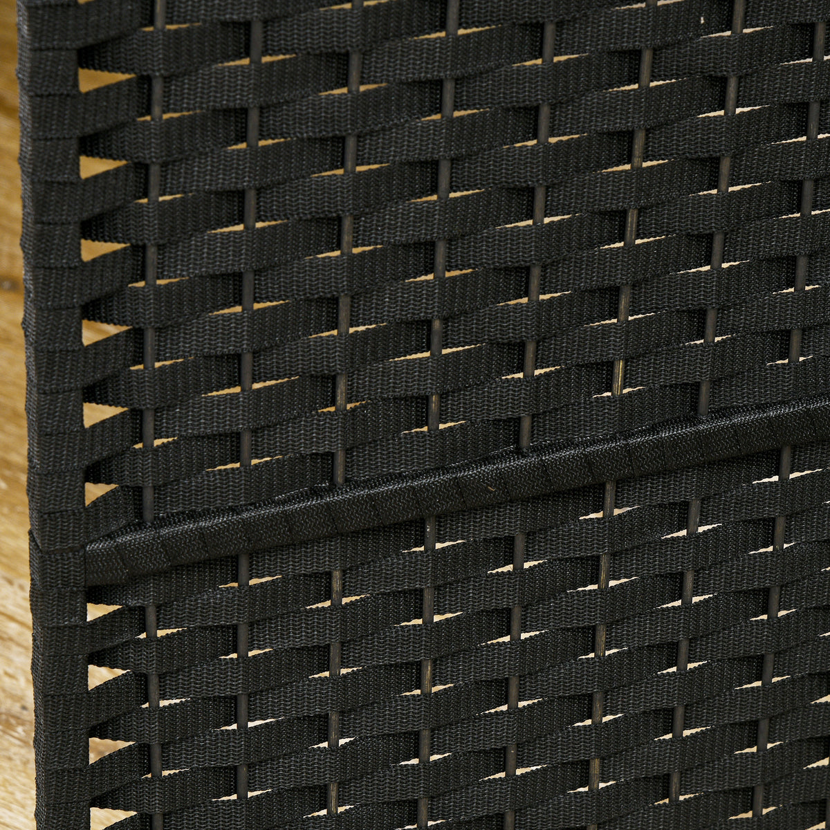 6-panel woven room divider with pine frame
